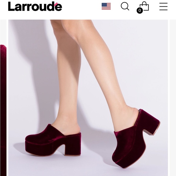 Larroude Miso deepsea velvet clogs - size 8 never worn! - Picture 7 of 13